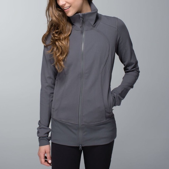 lululemon athletica Jackets & Blazers - Lululemon Nice Asana Jacket Brushed in Soot Light Size 6